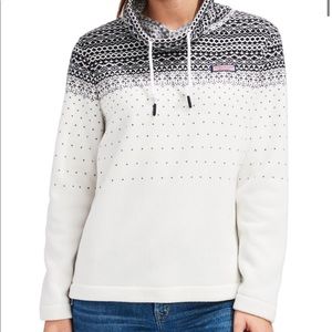 Vineyard vines fair isle funnel neck pullover